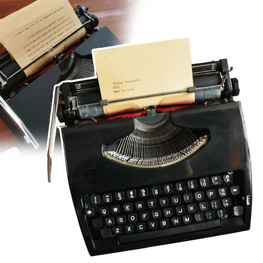Traditional Portable Manual Typewriter Machine,Vintage Typewriter,Red Black Ribbon,Easy to Carry,No Power Supply Required,for Notes,Letters,Writing,Writers Literary,Black