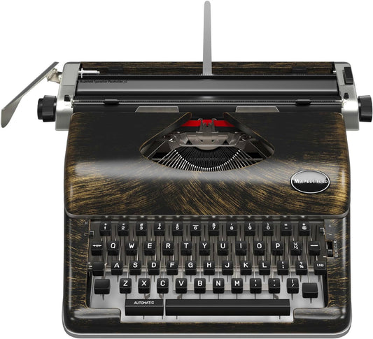 Maplefield Vintage Typewriter, Antique Typewriter Vintage, Easy Setup Manual Typewriters for Authors & Writers, Table Decor for Home or Office Fits Standard 8 x 11 Inch Paper Sheets (Antique Bronze)