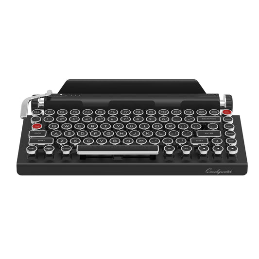 QWERKYTOYS Qwerkywriter S Typewriter Inspired Retro Mechanical Wired & Wireless Keyboard with Tablet Stand
