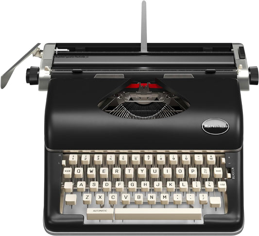 Maplefield Manual Typewriter - Vintage Typewriter for Home & Office Decor - Easy Setup, Great Gift for Writers (Black)