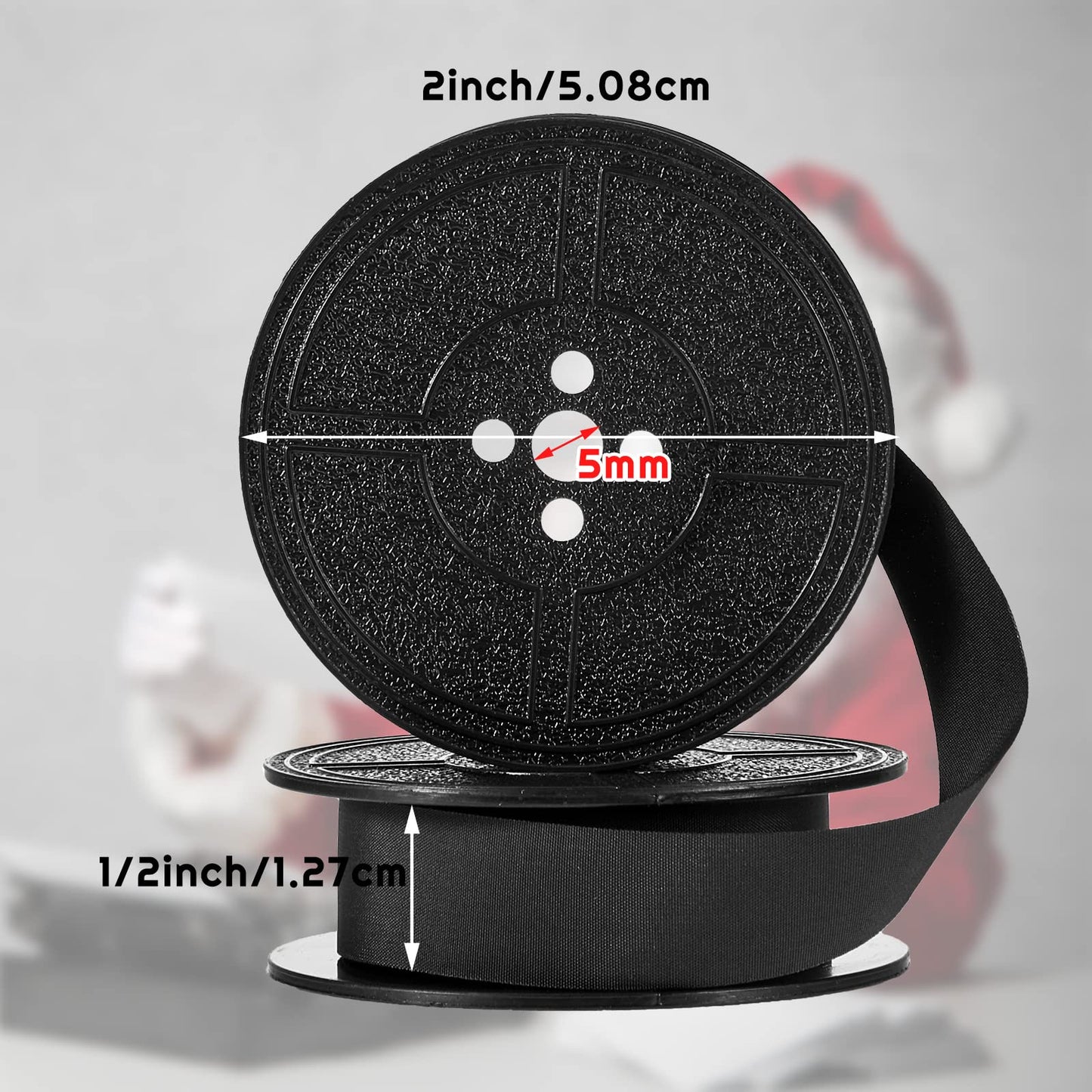 4 Pairs Universal Typewriter Ribbon Twin Spool Typewriter Ribbon Twin Spool Replacement Pack for Most Typewriter (Red, Black)