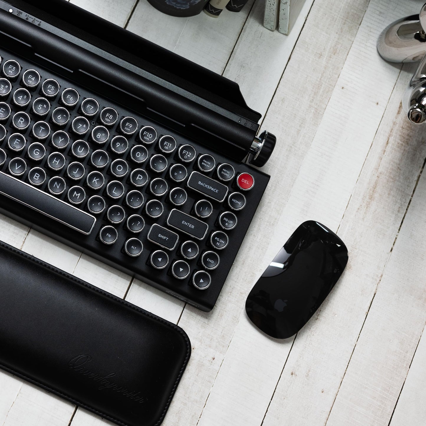 QWERKYTOYS Qwerkywriter S Typewriter Inspired Retro Mechanical Wired & Wireless Keyboard with Tablet Stand